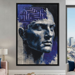 Cobalt Labyrinth Mindscape - NicheCanvas
