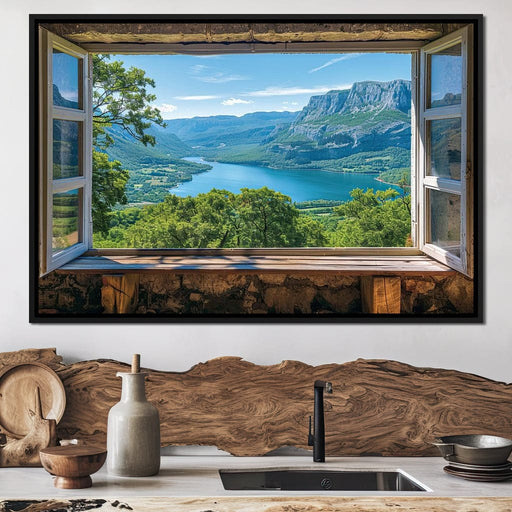 Window to Serene Vistas Canvas Print