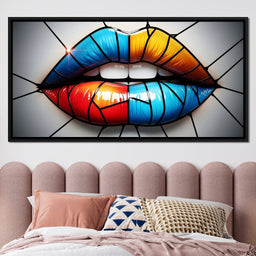 Chromatic Mosaic Lips Fantasy - NicheCanvas