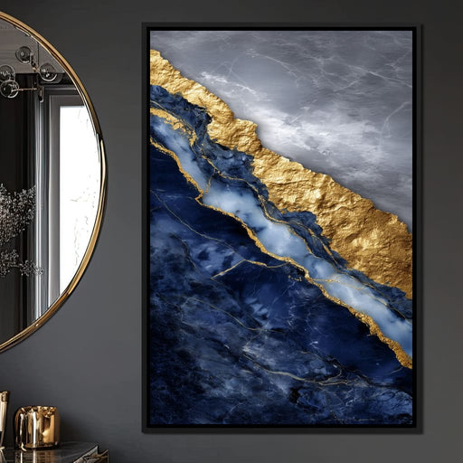 Gilded Midnight Marble Rift Canvas Print