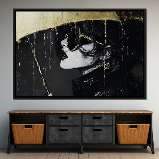 Golden Umbrella Women Enigma Canvas Print