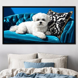 Plush Paws on Teal Dreams - NicheCanvas