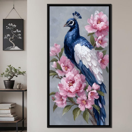 Peacock Among Blossoms Canvas Print