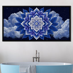 Starlit Sapphire Petal Mandala - NicheCanvas