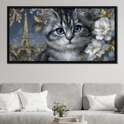 Eiffel Dreams Feline Romance - NicheCanvas