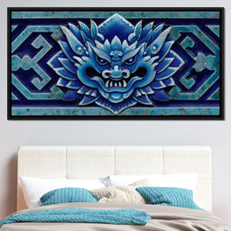 Cerulean Guardian Dragon Face - NicheCanvas
