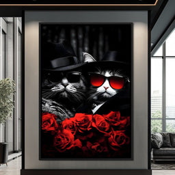 Feline Noir Enigma Roses - NicheCanvas