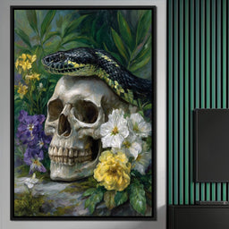 Serpent Crowned Skull Garden - NicheCanvas