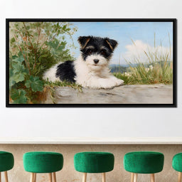 Terrier Tranquility in Bloom - NicheCanvas