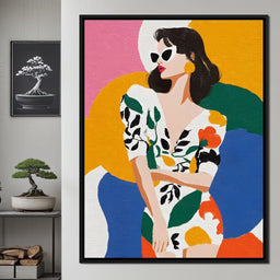 Retro Chic Diva Color Pop Portrait - NicheCanvas