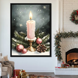 Winter Candlelight Glow - NicheCanvas