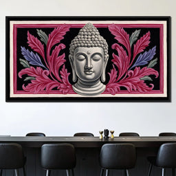 Peaceful Buddha Floral Tranquil Zen - NicheCanvas