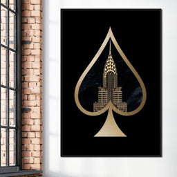 Golden Spade Deco Skyline - NicheCanvas