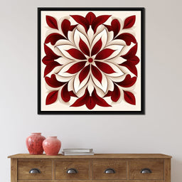 Crimson And Bone Medallion - TooplesArt - NicheCanvas