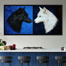 Celestial Wolves Starlit Encounter - NicheCanvas