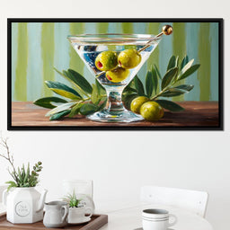 Olive Martini Still Life Delight - NicheCanvas