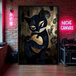 Golden Feline Enchantment - NicheCanvas