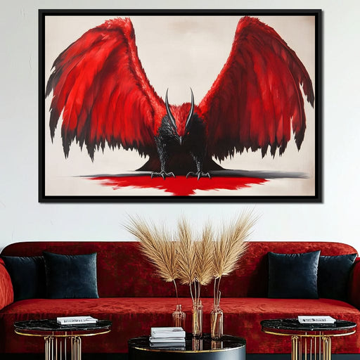 Fiery Wings Shadowed Sentinel Canvas Print