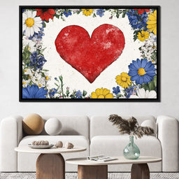 Floral Heart Harmony - NicheCanvas