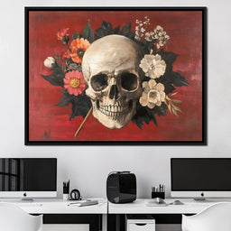 Skull and Floral Reverie - NicheCanvas