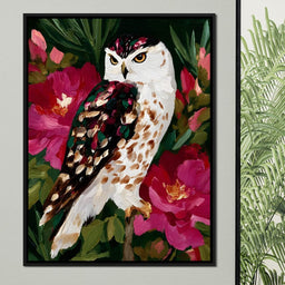 Owl Garden Bloom Portrait - NicheCanvas