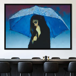 Rainbound Reverie Blue Shelter - NicheCanvas