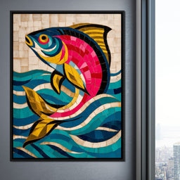Vibrant Tropical Fish Mosaic - NicheCanvas