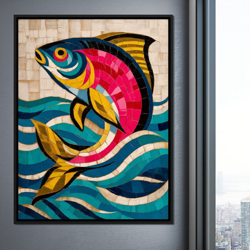 Vibrant Tropical Fish Mosaic Canvas Print