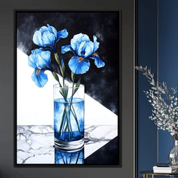 Iris Reflections in Glass - NicheCanvas