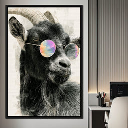 Stray Goat With A Painted Perspective - NicheCanvas