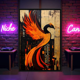 Phoenix Rise Through Flames - NicheCanvas