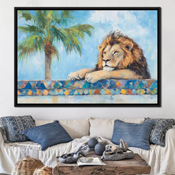 Lion Oasis Tranquility - NicheCanvas
