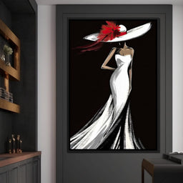 The White Dress -  Elegant Nocturne Silhouette - NicheCanvas