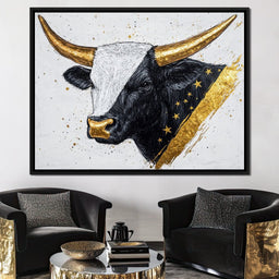 Golden Star Bull Elegance - NicheCanvas