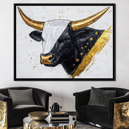 Golden Star Bull Elegance Canvas Print