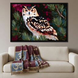 Autumn Pines Watchful Owl - NicheCanvas
