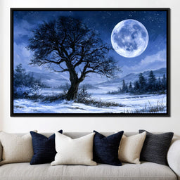Midnight Frost Under The Lunar Glow - NicheCanvas