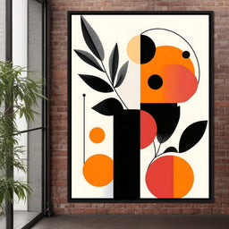 Mid Century Citrus Geometry - NicheCanvas