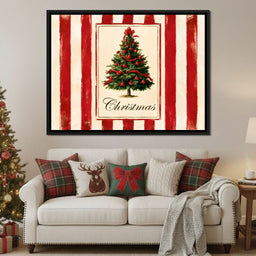 Holiday Tidings On Candy Cane Stripes - NicheCanvas