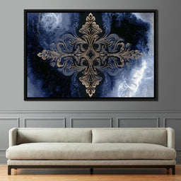 Gilded Blue Reverie - NicheCanvas