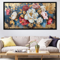 Golden Royal Flowers 01 - Wildrose Creations - NicheCanvas