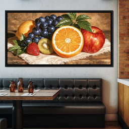 Harvest Bounty On Linen Tablecloth - NicheCanvas