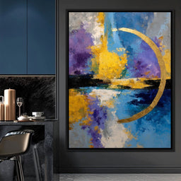 Golden Crescent Over Blue Sky - NicheCanvas