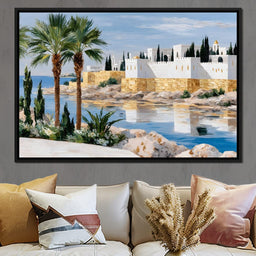 Mediterranean Seaside Citadel - NicheCanvas