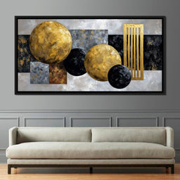 Golden Geometric Orbits - NicheCanvas