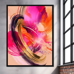 Radiant Magenta Gold Swirl Energy - NicheCanvas