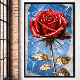 Fractured Petals On A Gilded Stem - NicheCanvas