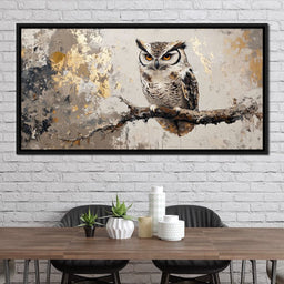 Golden Gaze of the Noble Owl - NicheCanvas