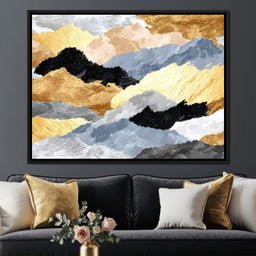 Golden Peaks Layered Mountains - NicheCanvas