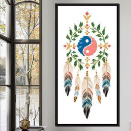 Boho Yinyang Feather Balance - NicheCanvas